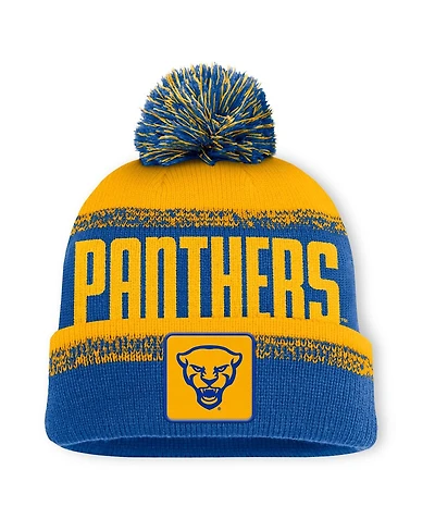 Fanatics Men's Royal/Gold Pitt Panthers Thrive Cuffed with Pom Knit Hat
