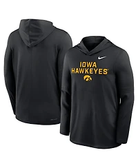 Nike Men's Iowa Hawkeyes 2025 Sideline Performance Long Sleeve Hoodie T-Shirt