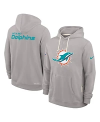 Nike Men's Charcoal Miami Dolphins Sideline Standard Issue Initial Home Dri-fit Hoodie