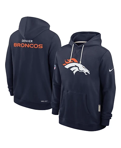Nike Men's Navy Denver Broncos Sideline Standard Issue Initial Home Dri-fit Hoodie