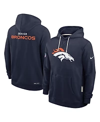 Nike Men's Navy Denver Broncos Sideline Standard Issue Initial Home Dri-fit Hoodie