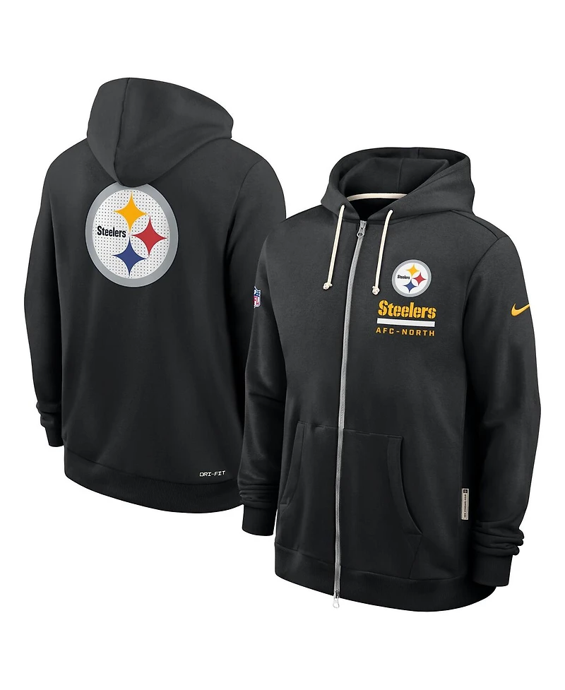 Nike Men's Black Pittsburgh Steelers Sideline Utility Player Performance Full-Zip Hoodie