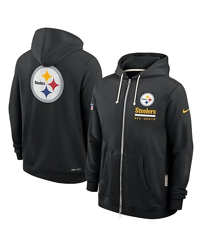 Nike Men's Black Pittsburgh Steelers Sideline Utility Player Performance Full-Zip Hoodie