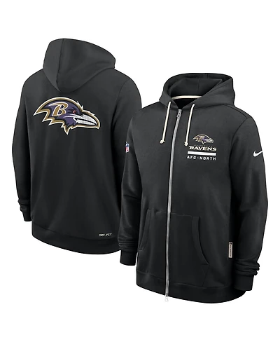 Nike Men's Black Baltimore Ravens Sideline Utility Player Performance Full-Zip Hoodie