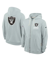 Nike Men's Silver Las Vegas Raiders Sideline Utility Player Performance Full-Zip Hoodie
