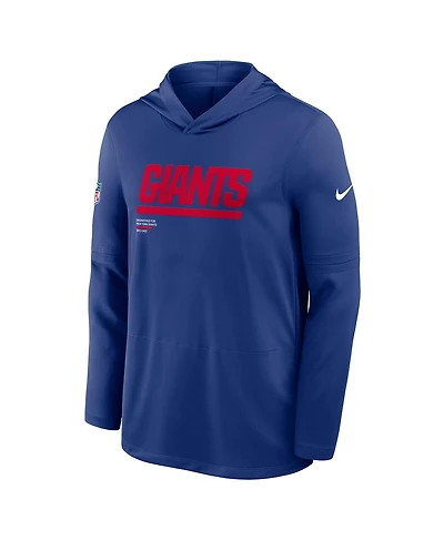 Nike Men's Royal New York Giants Sideline Pure Performance Long Sleeve Hoodie T-Shirt