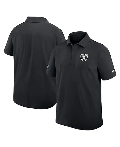 Nike Men's Black Las Vegas Raiders Sideline City Pride Woven Performance Polo Shirt
