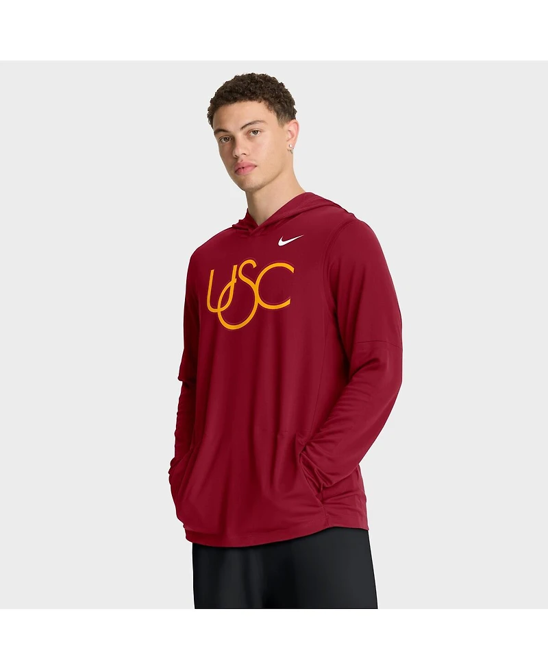 Nike Men's Cardinal Usc Trojans 2025 Sideline Performance Long Sleeve Hoodie T-Shirt