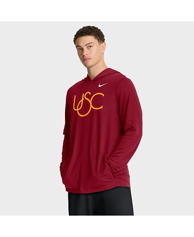 Nike Men's Cardinal Usc Trojans 2025 Sideline Performance Long Sleeve Hoodie T-Shirt