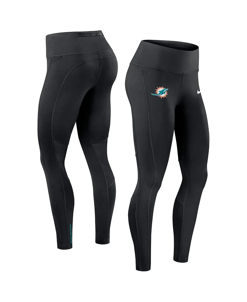 Nike Women's Black Miami Dolphins Primetime Epic Fast Performance Leggings