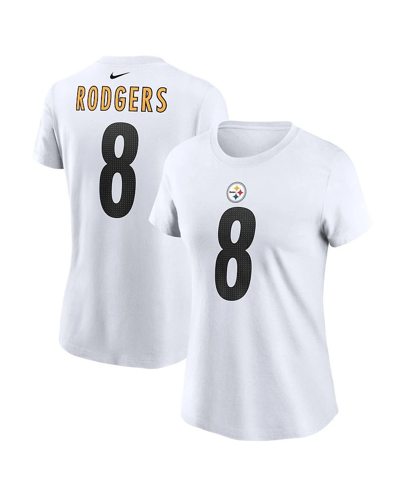 Nike Women's Aaron Rodgers White Pittsburgh Steelers Name Number T-Shirt