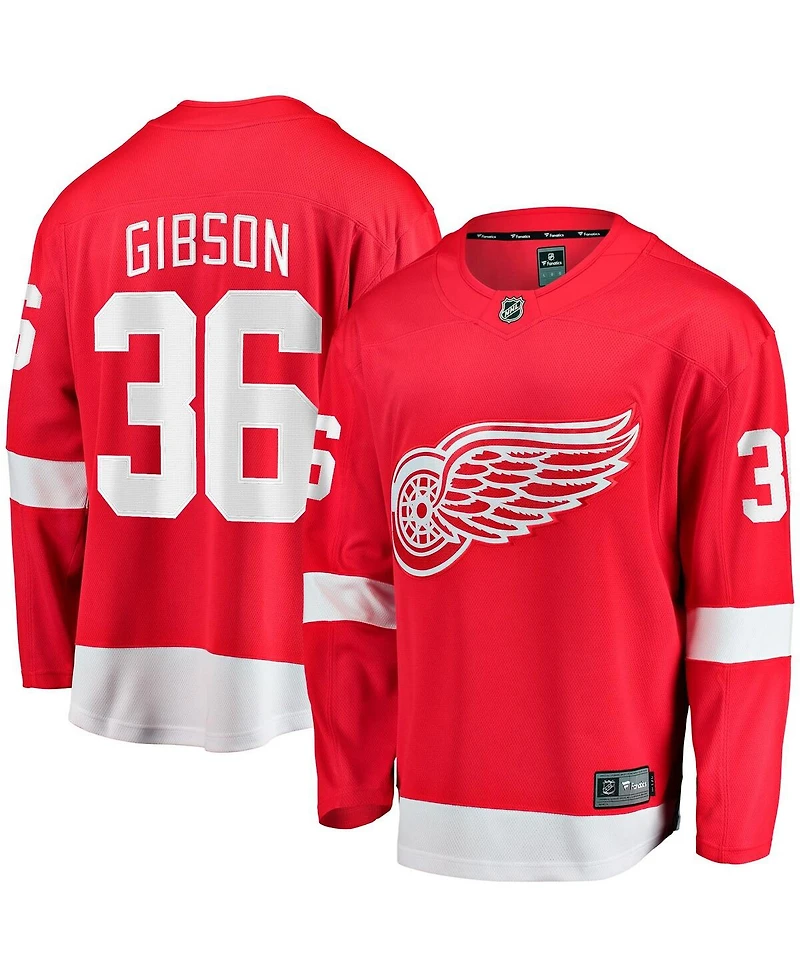Fanatics Men's John Gibson Red Detroit Wings Home Breakaway Jersey