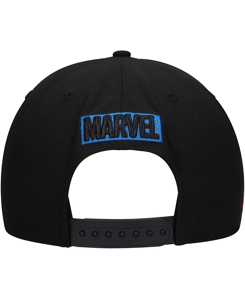 Lids Big Boys and Girls Black Captain America Marvel 60th Anniversary Snapback Hat