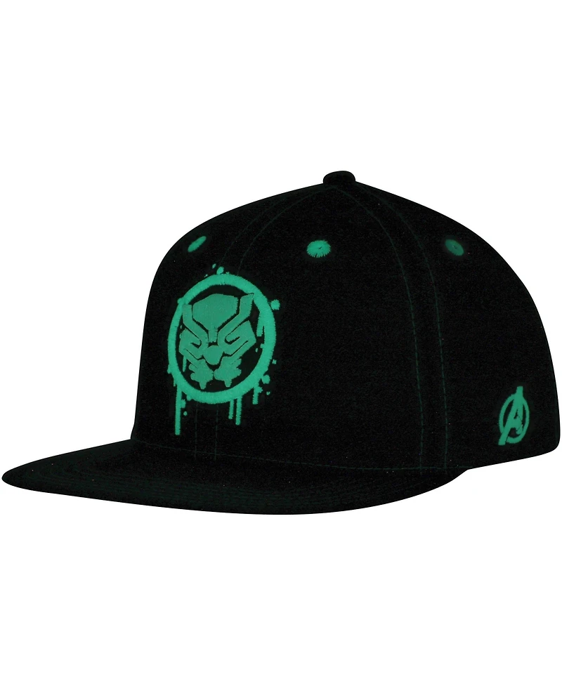 Lids Big Boys and Girls Black Panther Glow-in-the-Dark Snapback Hat