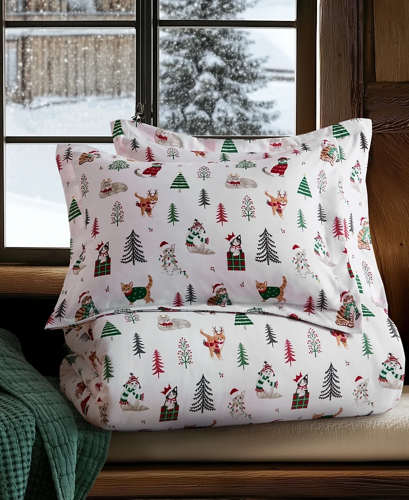 Levtex Home Meowy Christmas Reversible -Pc. Duvet Cover Set