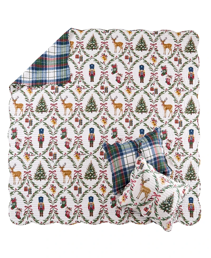 Levtex Home Festive Nutcrackers Reversible 3-Pc. Quilt Set