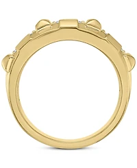 Men's Diamond Triple Cluster Obelisk Texture Band (1/3 ct. t.w.) in 10k Gold