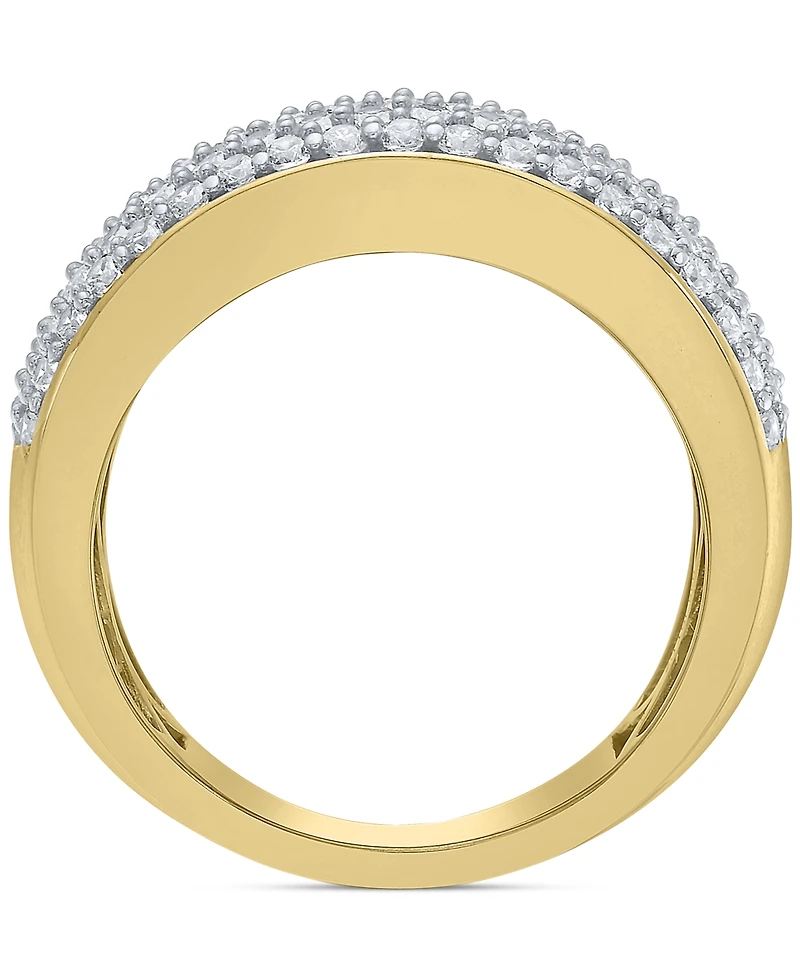 Men's Diamond Pave Cluster Ring (2 ct. t.w.) in Sterling Silver & 14k Gold-Plate