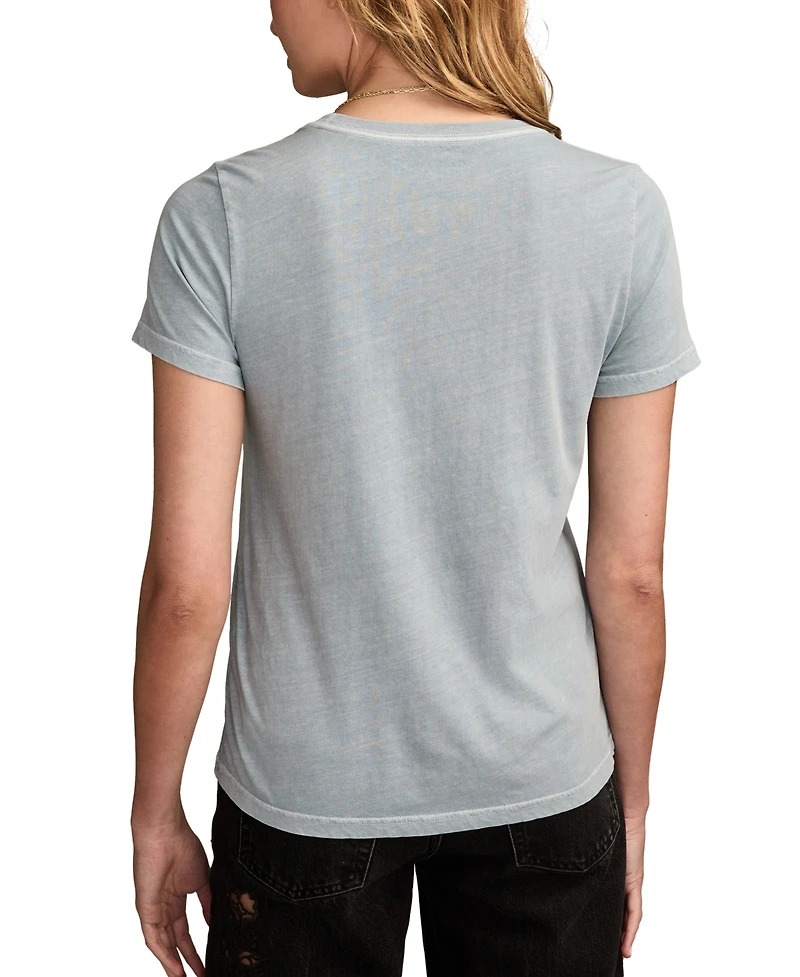 Lucky Brand Women's Grateful Dead Denim Bear Head T-Shirt