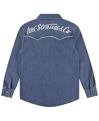 Levi's Big Boys Logo Western Denim Twill Long Sleeve Shirt