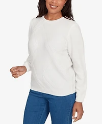 Alfred Dunner Women's Classic Cable Chenille Pullover Sweater