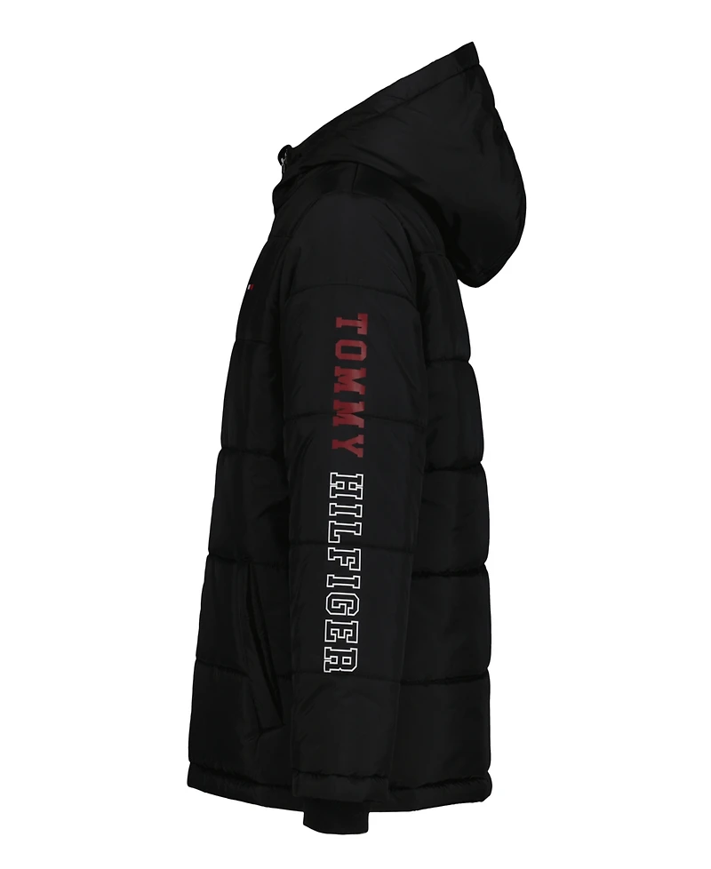 Tommy Hilfiger Big Boys Sleeve Logo Full Zip Puffer Jacket