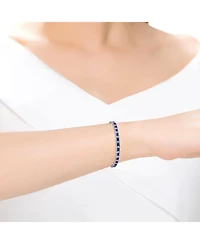 White Gold Plating with Colored Cubic Zirconia Tennis Bracelet