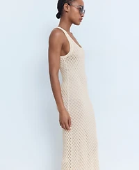 Mango Women's Crochet Long Dress