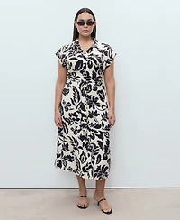 Mango Women's Floral Print Shirt Dress