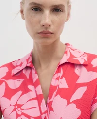 Mango Women's Floral Print Shirt Dress