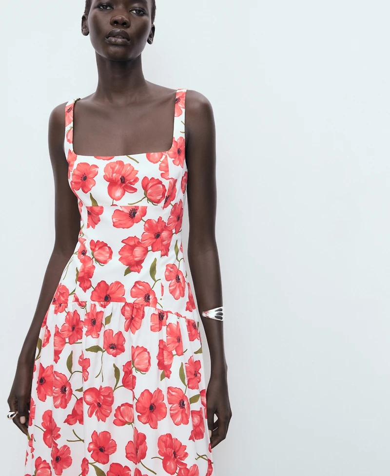 Mango Women's Flared Cotton Dress