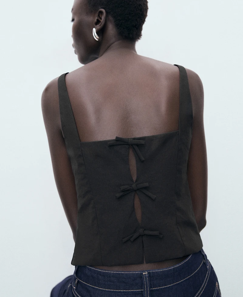 Mango Women's Back Tie Top