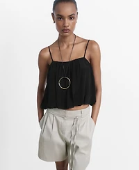 Mango Women's Balloon Crop Top
