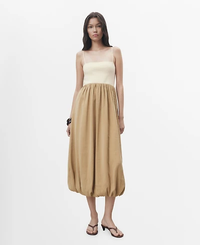 Mango Women's Combined Knitted Balloon Dress