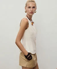 Mango Women's Flared Denim Top
