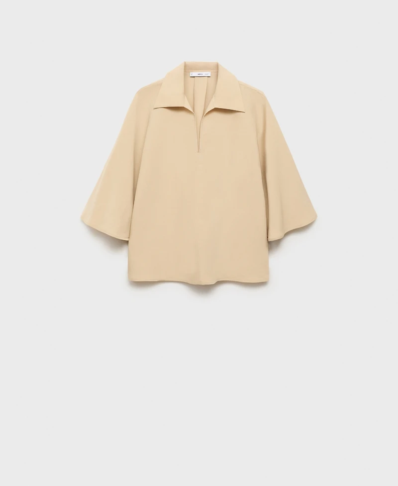 Mango Women's Oversized Three-Quarter Sleeve Shirt