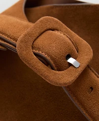 Mango Women's Large Suede Leather Shopper Bag