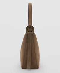 Mango Women's Suede Leather Shopper Bag