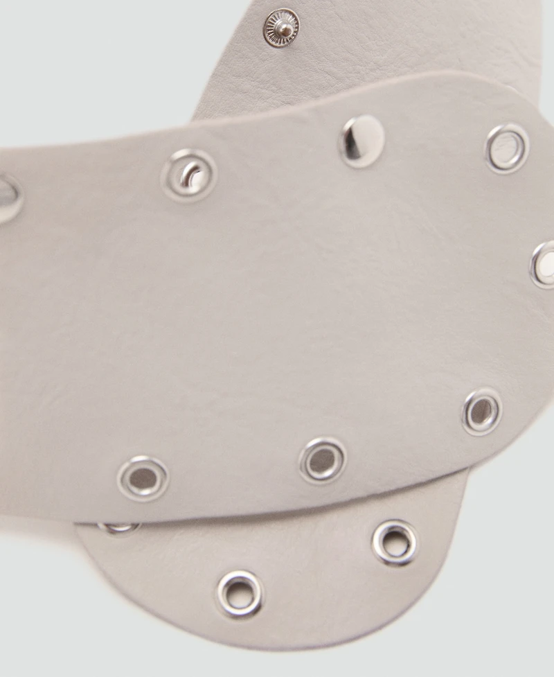 Mango Women's Eyelets Detail Leather Belt