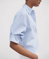 Mango Women's Rhinestone Cropped Shirt