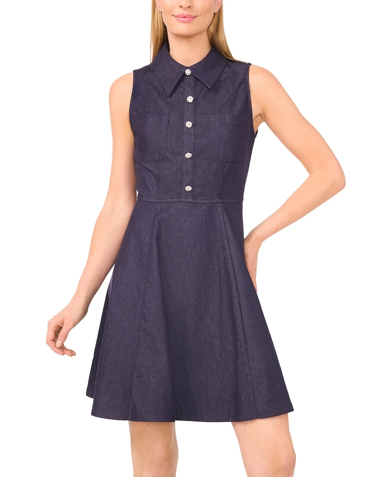 CeCe Women's Sleeveless Fit and Flare Dress