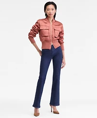 I.n.c. International Concepts Women's Satin Shrunken Bomber Jacket, Macy's Exclusive