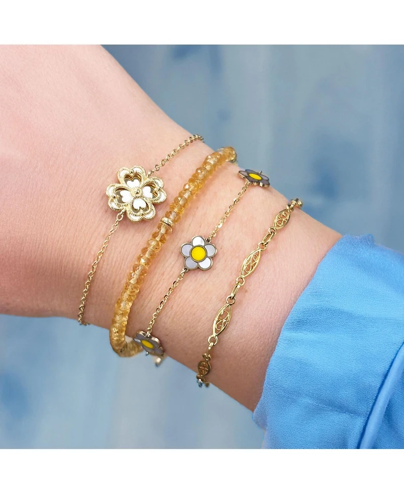 The Lovery Citrine Bead Bracelet 14K Gold