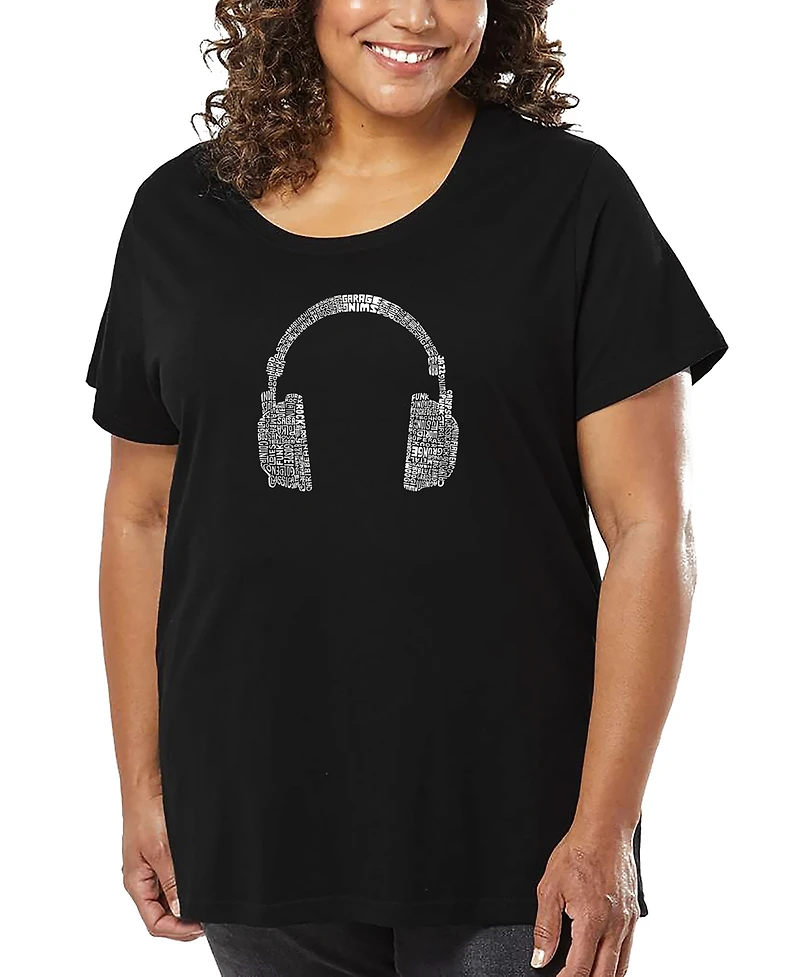 La Pop Art Plus Different Genres Of Music Word T-Shirt