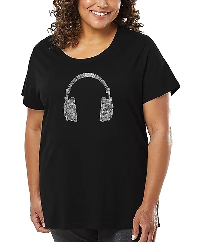 La Pop Art Plus Different Genres Of Music Word T-Shirt