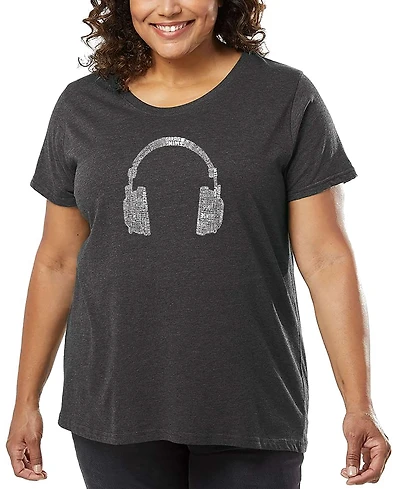 La Pop Art Plus Different Genres Of Music Word T-Shirt