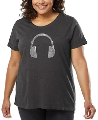 La Pop Art Plus Different Genres Of Music Word T-Shirt