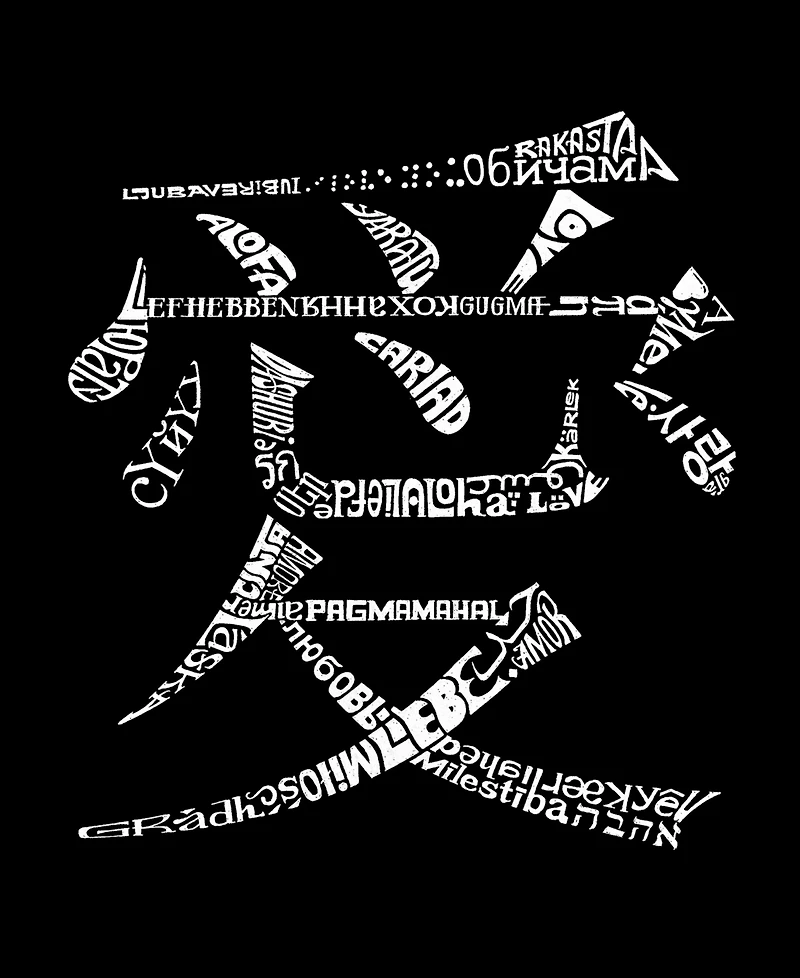 La Pop Art Plus The Word Love 44 Languages T-Shirt