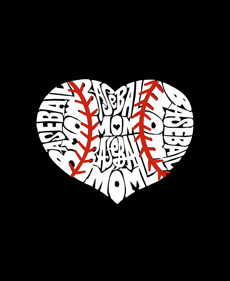 La Pop Art Plus Baseball Mom Word T-Shirt