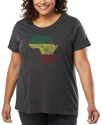 La Pop Art Plus Countries Africa Word T-Shirt